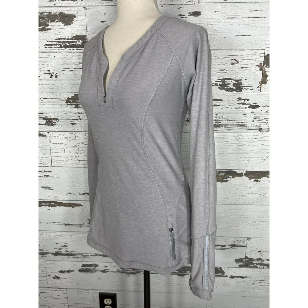 LULULEMON Love Some Run Long Sleeve Top Light Grey Sz 6 #W3D75S EUC